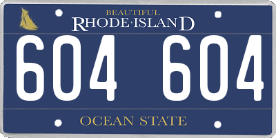RI license plate 604604