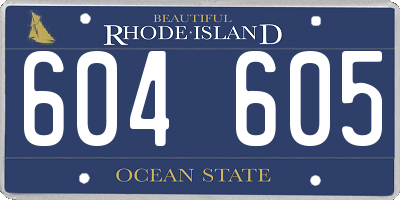 RI license plate 604605