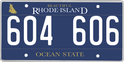 RI license plate 604606