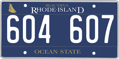 RI license plate 604607