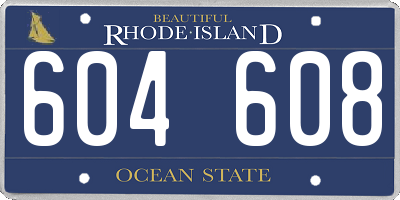 RI license plate 604608