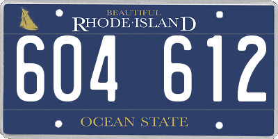 RI license plate 604612