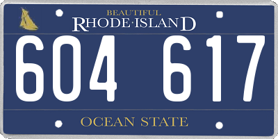 RI license plate 604617