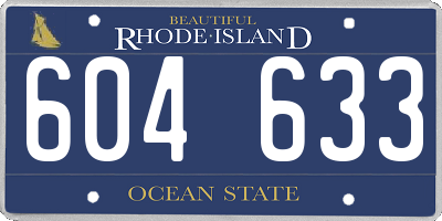 RI license plate 604633