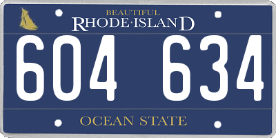 RI license plate 604634