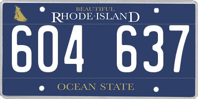 RI license plate 604637