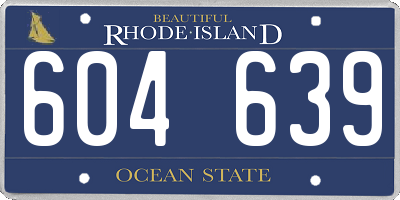 RI license plate 604639