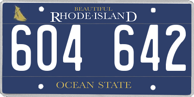 RI license plate 604642