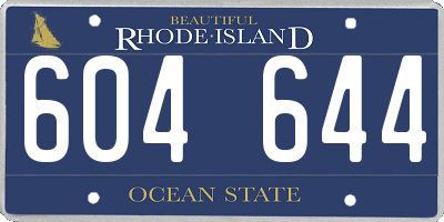 RI license plate 604644