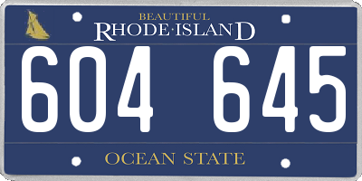 RI license plate 604645