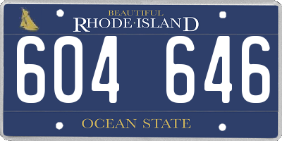 RI license plate 604646