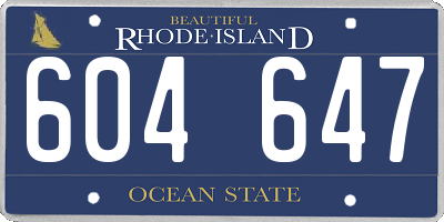 RI license plate 604647