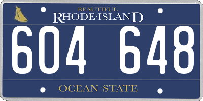 RI license plate 604648