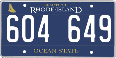 RI license plate 604649