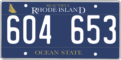 RI license plate 604653