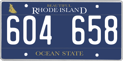 RI license plate 604658