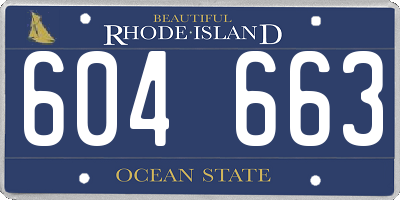 RI license plate 604663