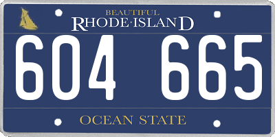 RI license plate 604665
