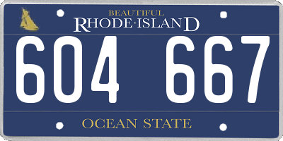 RI license plate 604667