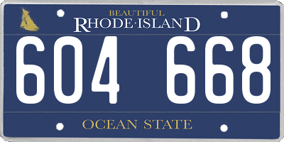 RI license plate 604668