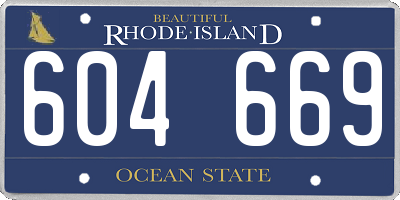 RI license plate 604669
