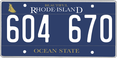 RI license plate 604670