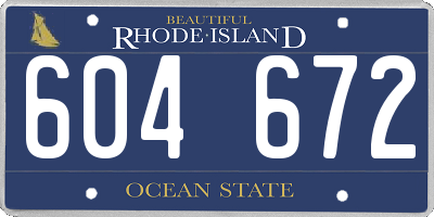 RI license plate 604672