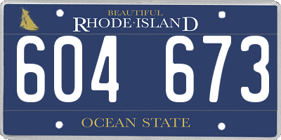 RI license plate 604673