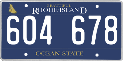 RI license plate 604678