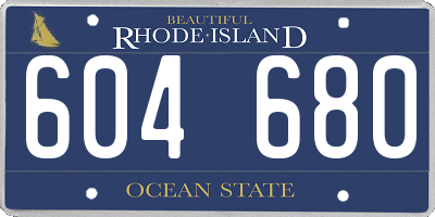 RI license plate 604680