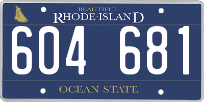 RI license plate 604681
