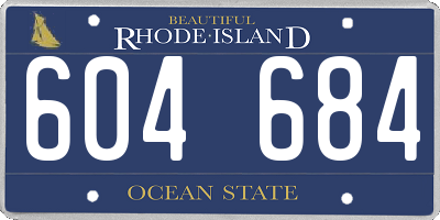 RI license plate 604684