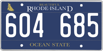 RI license plate 604685