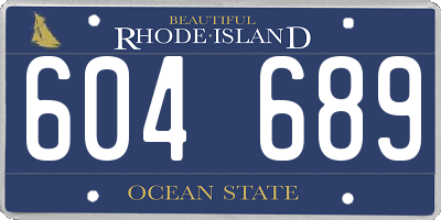 RI license plate 604689
