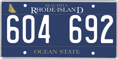 RI license plate 604692