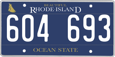 RI license plate 604693