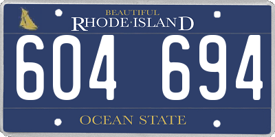 RI license plate 604694