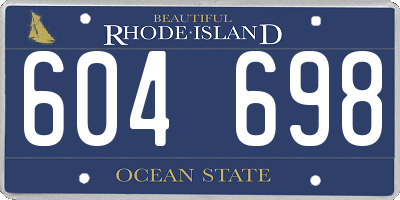 RI license plate 604698