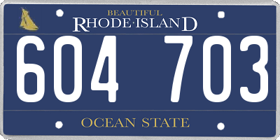 RI license plate 604703