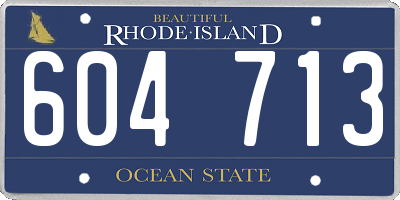 RI license plate 604713