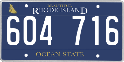 RI license plate 604716