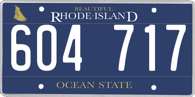 RI license plate 604717