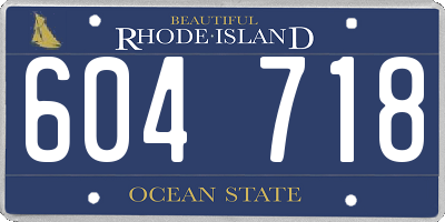 RI license plate 604718