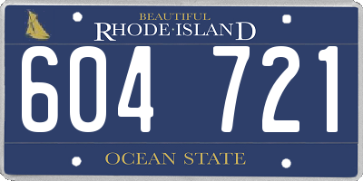 RI license plate 604721