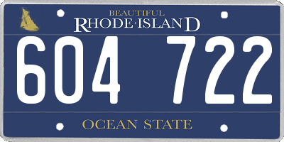 RI license plate 604722