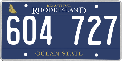 RI license plate 604727