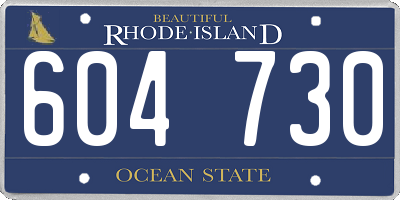 RI license plate 604730