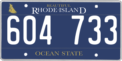 RI license plate 604733