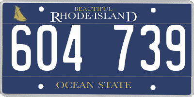 RI license plate 604739