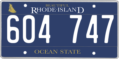 RI license plate 604747